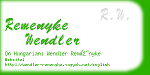 remenyke wendler business card